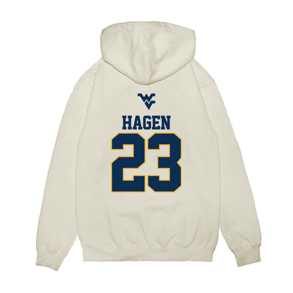 West Virginia - NCAA Baseball : David Hagen - USA Raglan Premium Hooded Sweatshirt-1