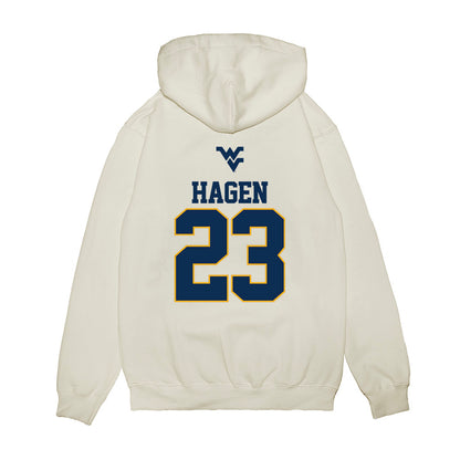 West Virginia - NCAA Baseball : David Hagen - USA Raglan Premium Hooded Sweatshirt-1