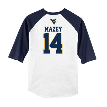 West Virginia - NCAA Baseball : Weston Mazey - USA Raglan Raglan Shirt-1
