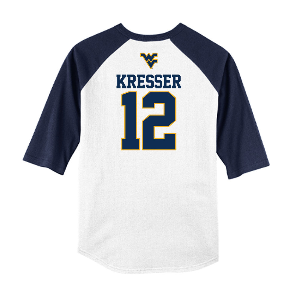 West Virginia - NCAA Baseball : Brodie Kresser - USA Raglan Raglan Shirt-1