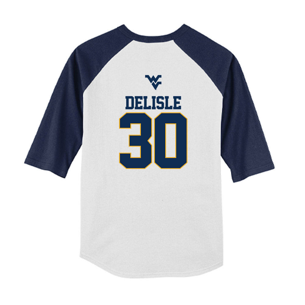 West Virginia - NCAA Baseball : Tucker DeLisle - USA Raglan Youth Raglan T-Shirt-1