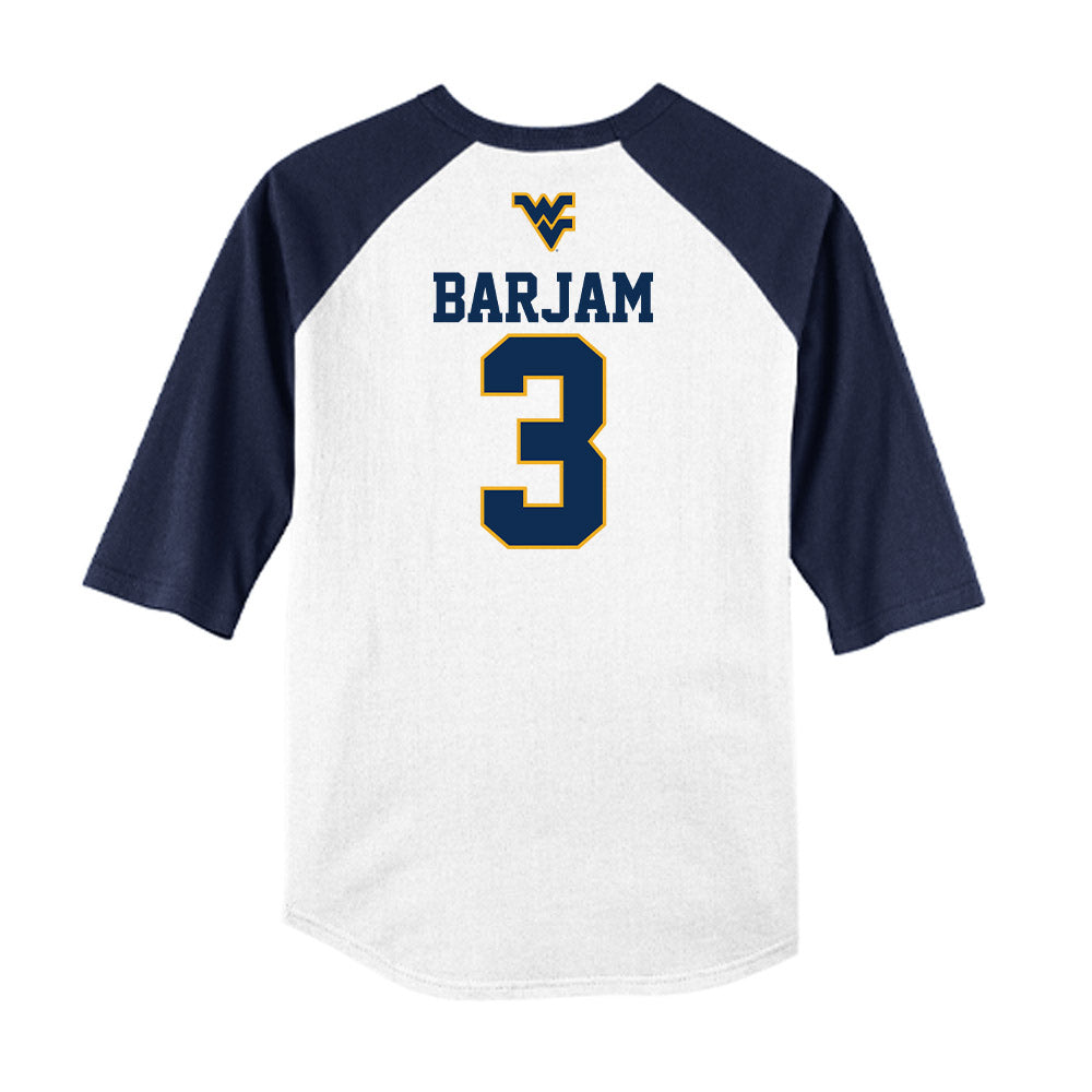 West Virginia - NCAA Baseball : Zahir Barjam - USA Raglan Raglan Shirt-1