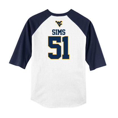 West Virginia - NCAA Baseball : Colton Sims - USA Raglan Raglan Shirt-1