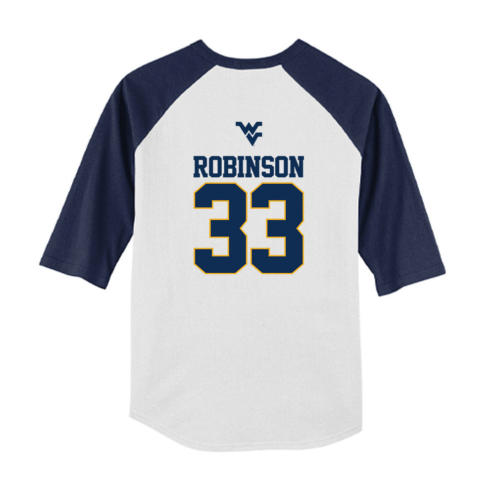 West Virginia - NCAA Baseball : Brayden Robinson - USA Raglan Youth Raglan T-Shirt-1