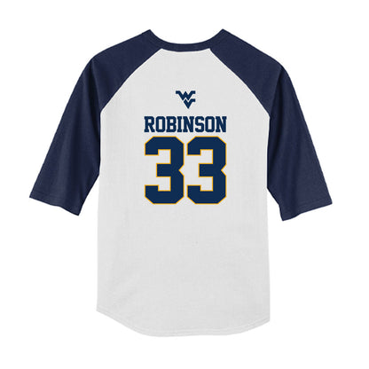 West Virginia - NCAA Baseball : Brayden Robinson - USA Raglan Youth Raglan T-Shirt-1