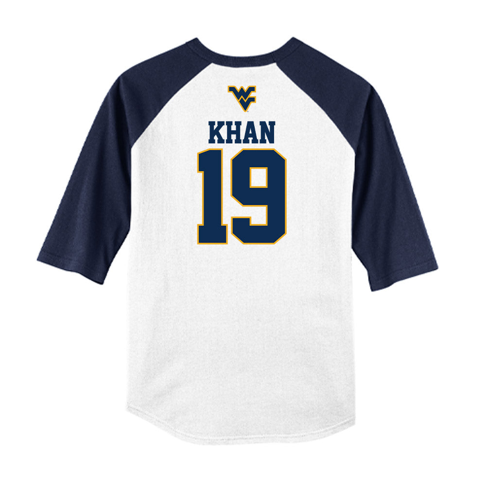 West Virginia - NCAA Baseball : Alex Khan - USA Raglan Raglan Shirt-1