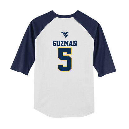 West Virginia - NCAA Baseball : Armani Guzman - USA Raglan Youth Raglan T-Shirt-1