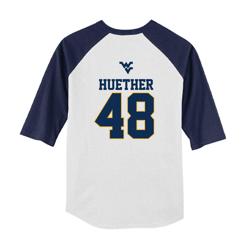 West Virginia - NCAA Baseball : JT Huether - USA Raglan Youth Raglan T-Shirt-1