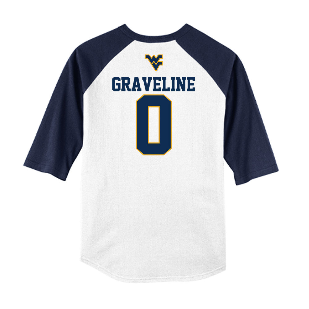 West Virginia - NCAA Baseball : Matthew Graveline - USA Raglan Raglan Shirt-1