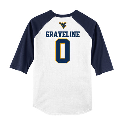 West Virginia - NCAA Baseball : Matthew Graveline - USA Raglan Raglan Shirt-1