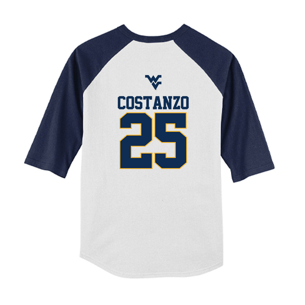West Virginia - NCAA Baseball : JD Costanzo - USA Raglan Youth Raglan T-Shirt-1