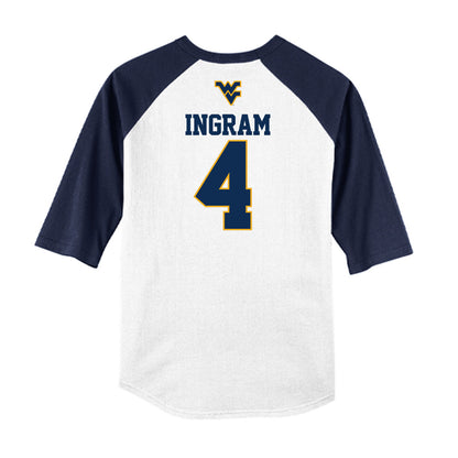West Virginia - NCAA Baseball : Jackson Ingram - USA Raglan Raglan Shirt-1