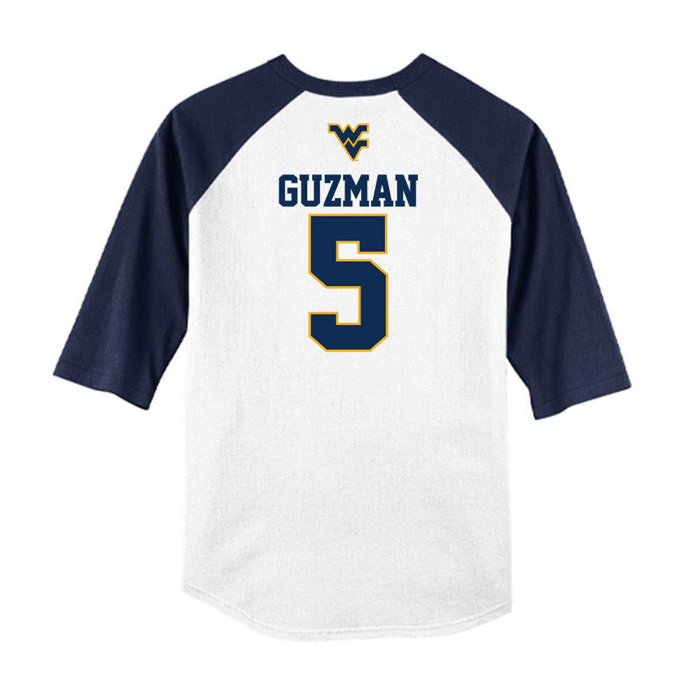 West Virginia - NCAA Baseball : Armani Guzman - USA Raglan Raglan Shirt-1