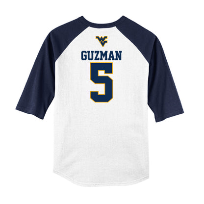 West Virginia - NCAA Baseball : Armani Guzman - USA Raglan Raglan Shirt-1