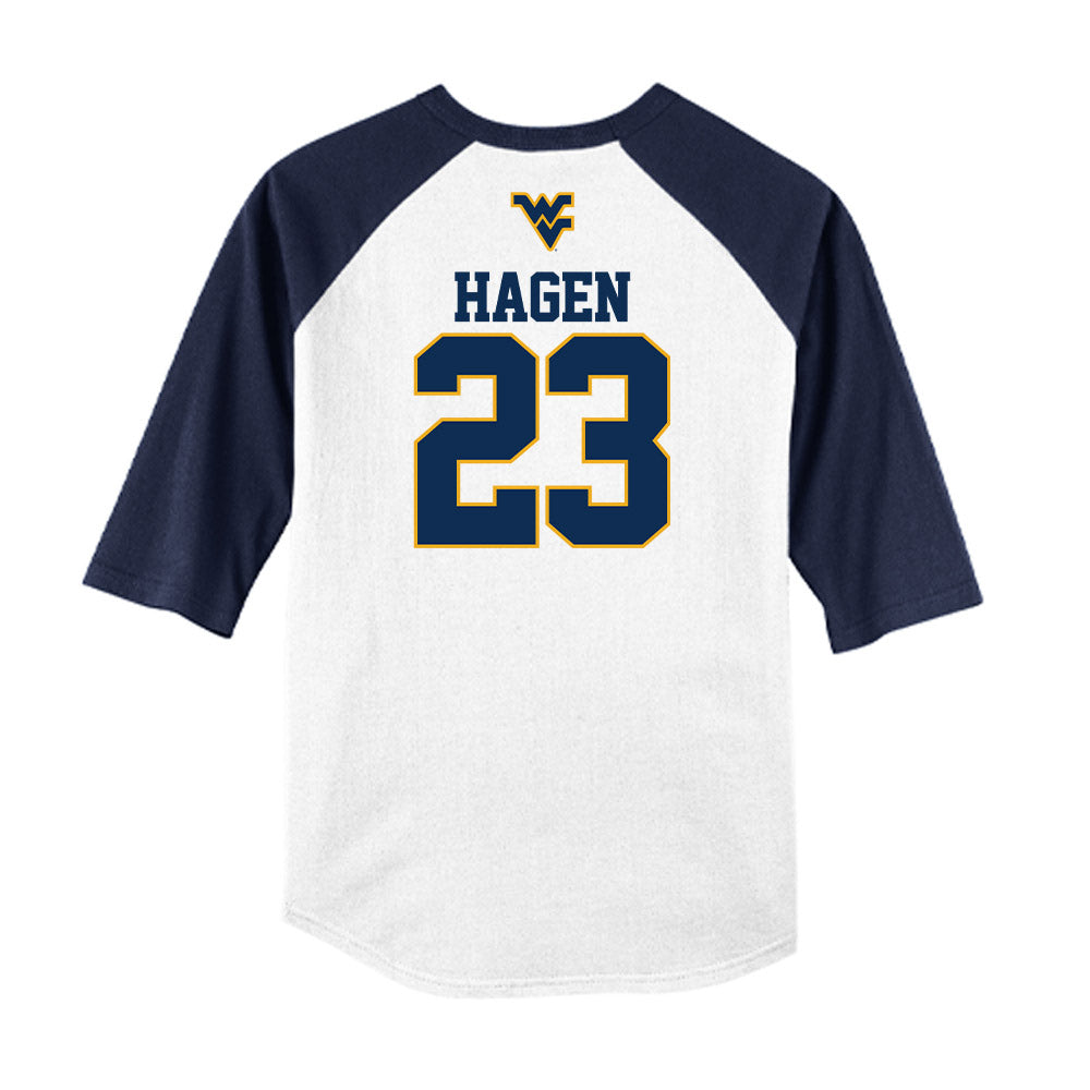 West Virginia - NCAA Baseball : David Hagen - USA Raglan Raglan Shirt-1
