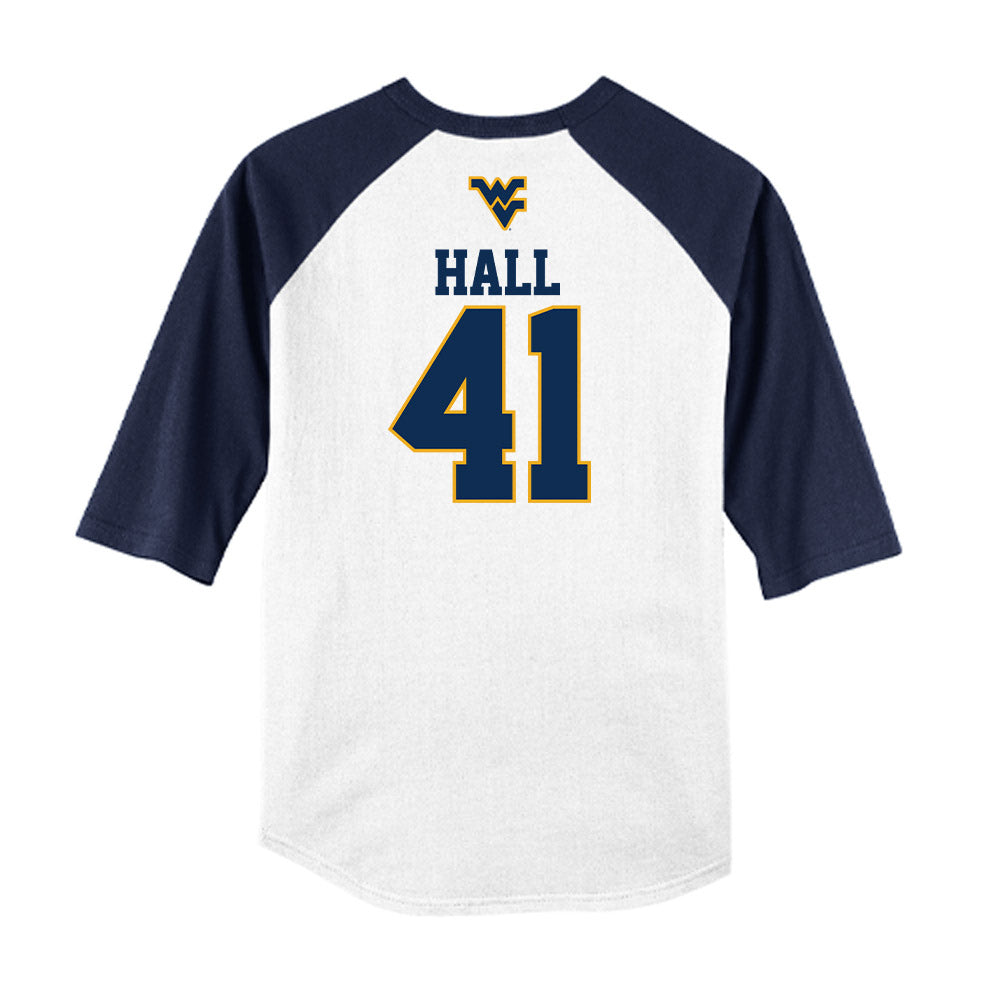 West Virginia - NCAA Baseball : Tyrus Hall - USA Raglan Raglan Shirt-1