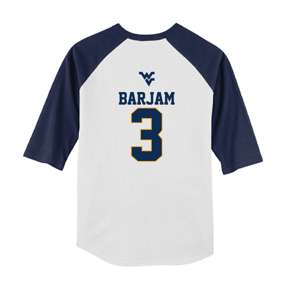 West Virginia - NCAA Baseball : Zahir Barjam - USA Raglan Youth Raglan T-Shirt-1