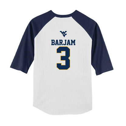 West Virginia - NCAA Baseball : Zahir Barjam - USA Raglan Youth Raglan T-Shirt-1