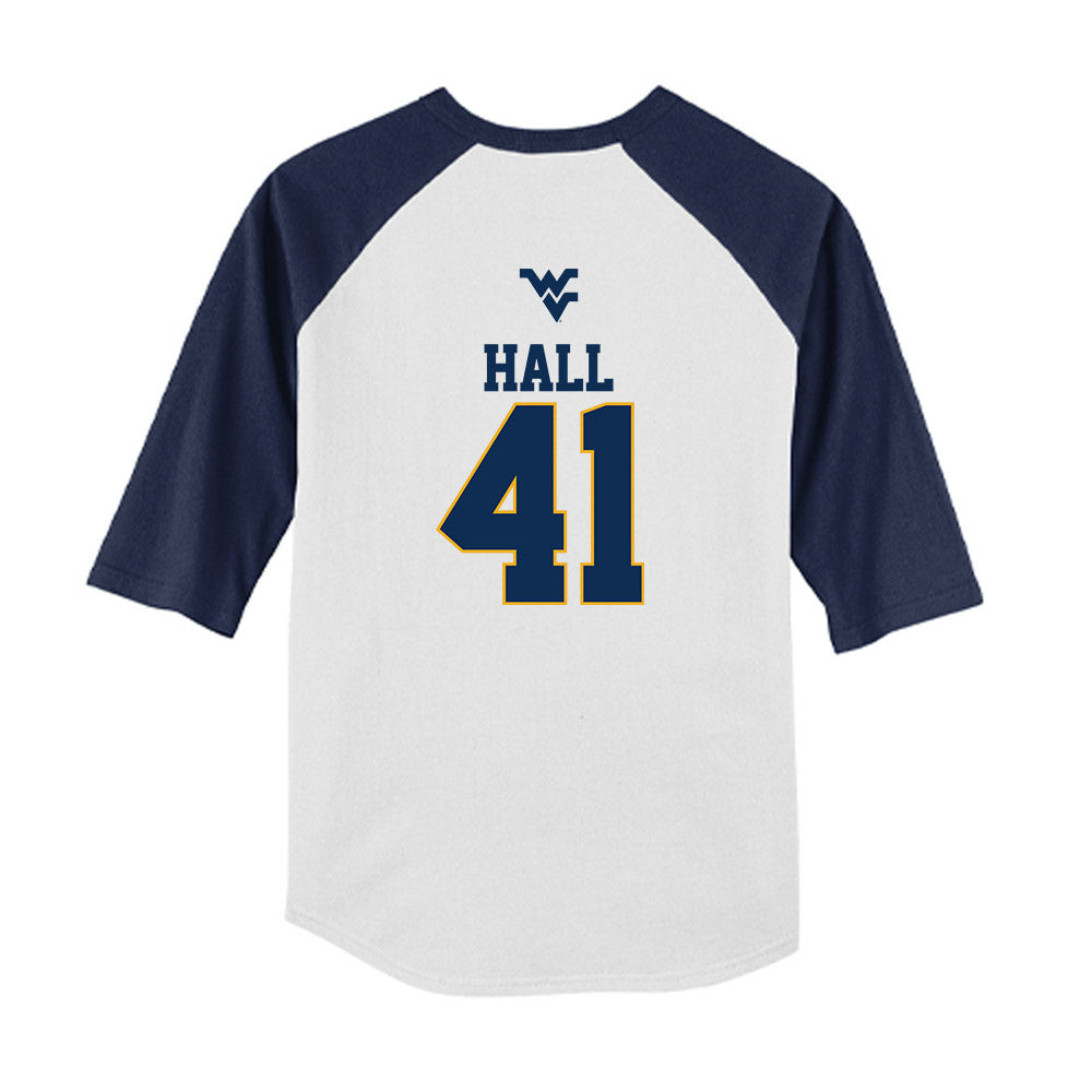 West Virginia - NCAA Baseball : Tyrus Hall - USA Raglan Youth Raglan T-Shirt-1