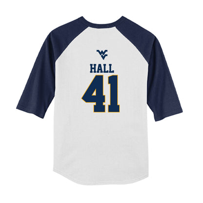 West Virginia - NCAA Baseball : Tyrus Hall - USA Raglan Youth Raglan T-Shirt-1