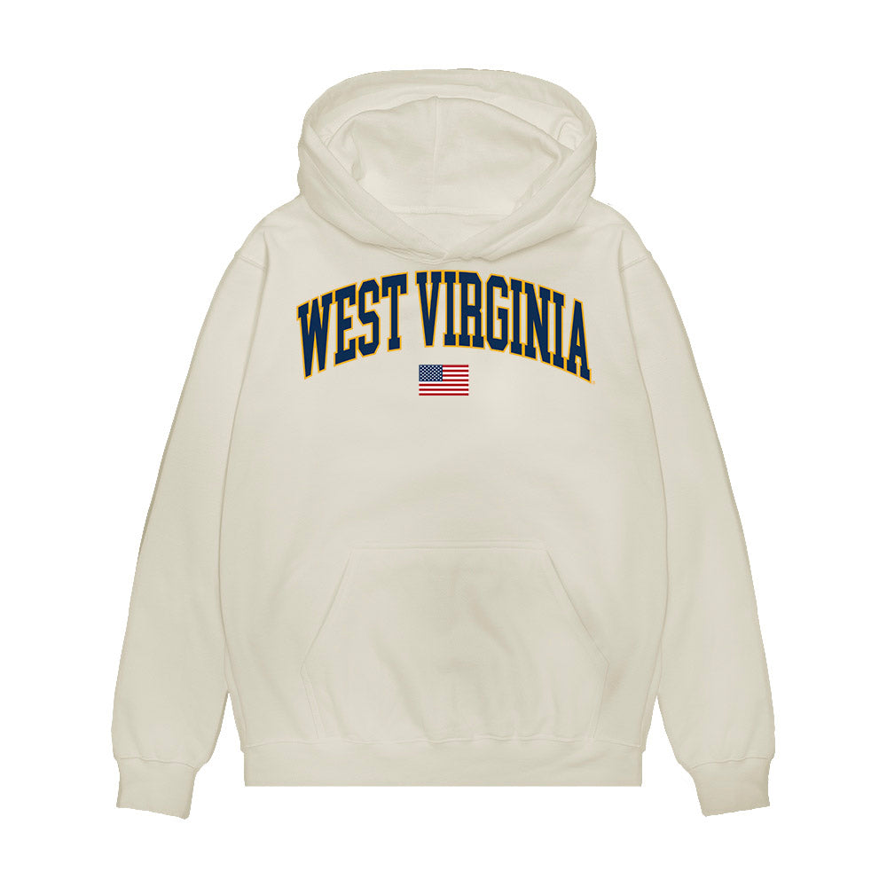 West Virginia - NCAA Baseball : Reese Bassinger - USA Raglan Premium Hooded Sweatshirt-0