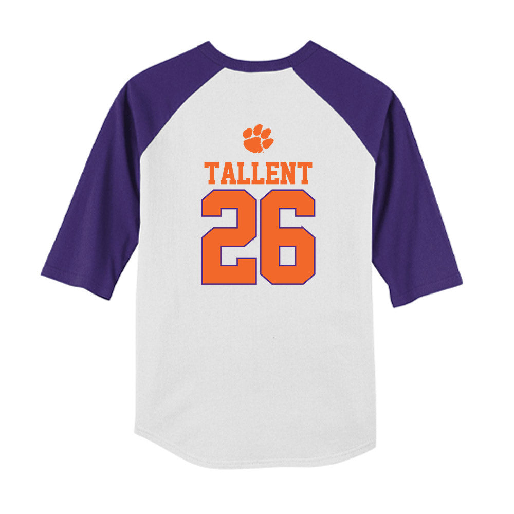Clemson - NCAA Baseball : Casey Tallent - USA Raglan Youth Raglan T-Shirt-1