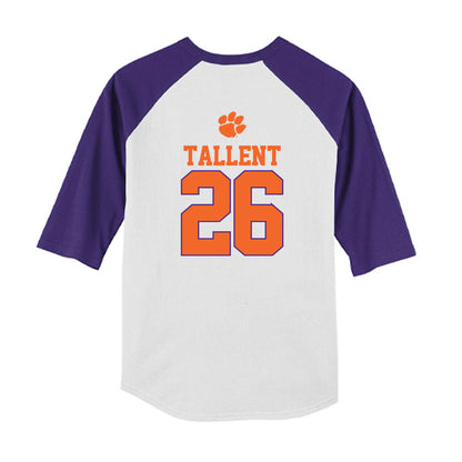 Clemson - NCAA Baseball : Casey Tallent - USA Raglan Youth Raglan T-Shirt-1