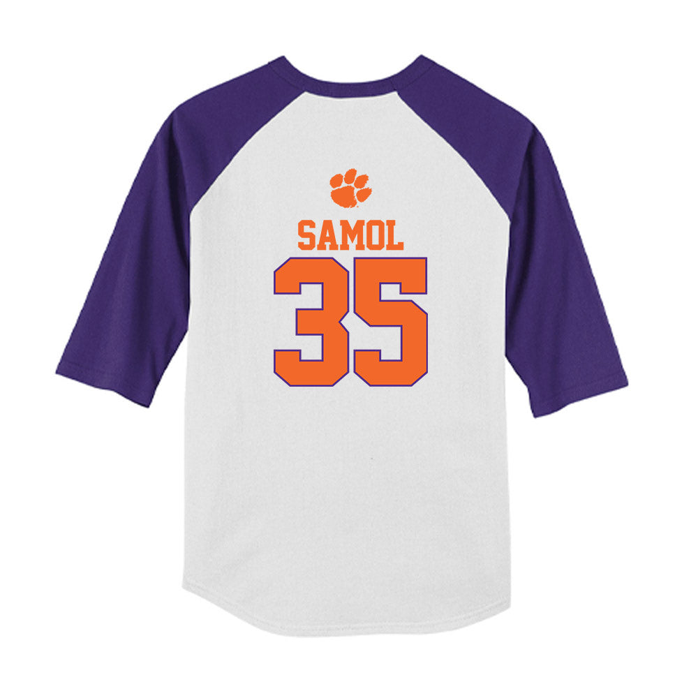 Clemson - NCAA Baseball : Noah Samol - USA Raglan Youth Raglan T-Shirt-1