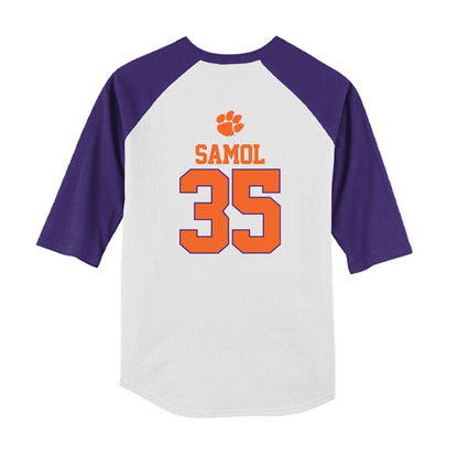 Clemson - NCAA Baseball : Noah Samol - USA Raglan Youth Raglan T-Shirt-1