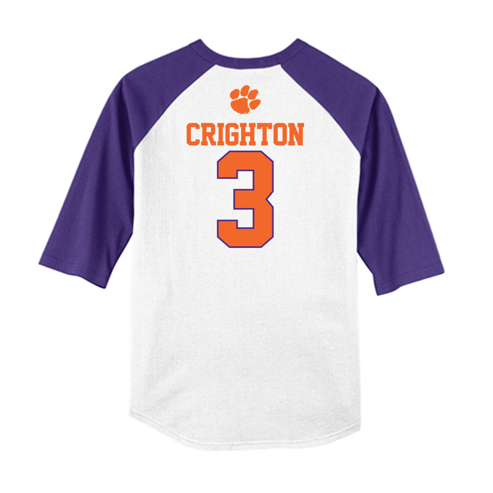 Clemson - NCAA Baseball : Jack Crighton - USA Raglan Raglan Shirt-1