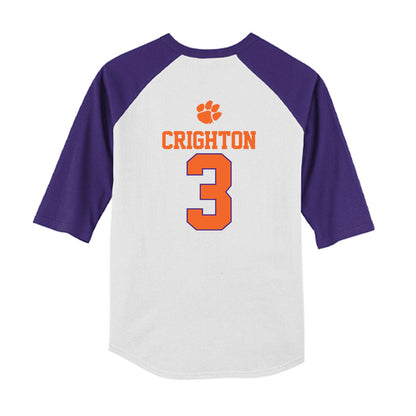 Clemson - NCAA Baseball : Jack Crighton - USA Raglan Youth Raglan T-Shirt-1