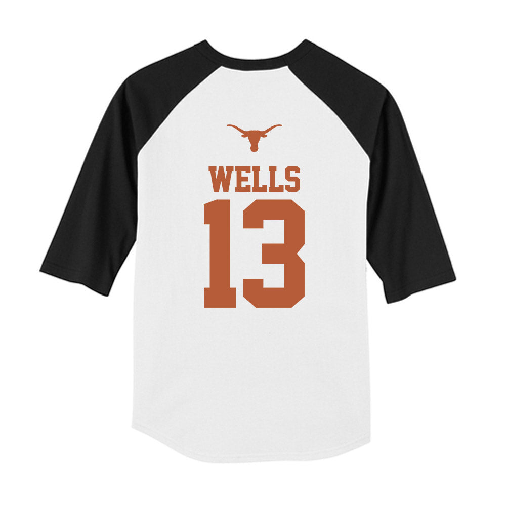 Texas - NCAA Softball : Hannah Wells - USA Youth Raglan T-Shirt-2