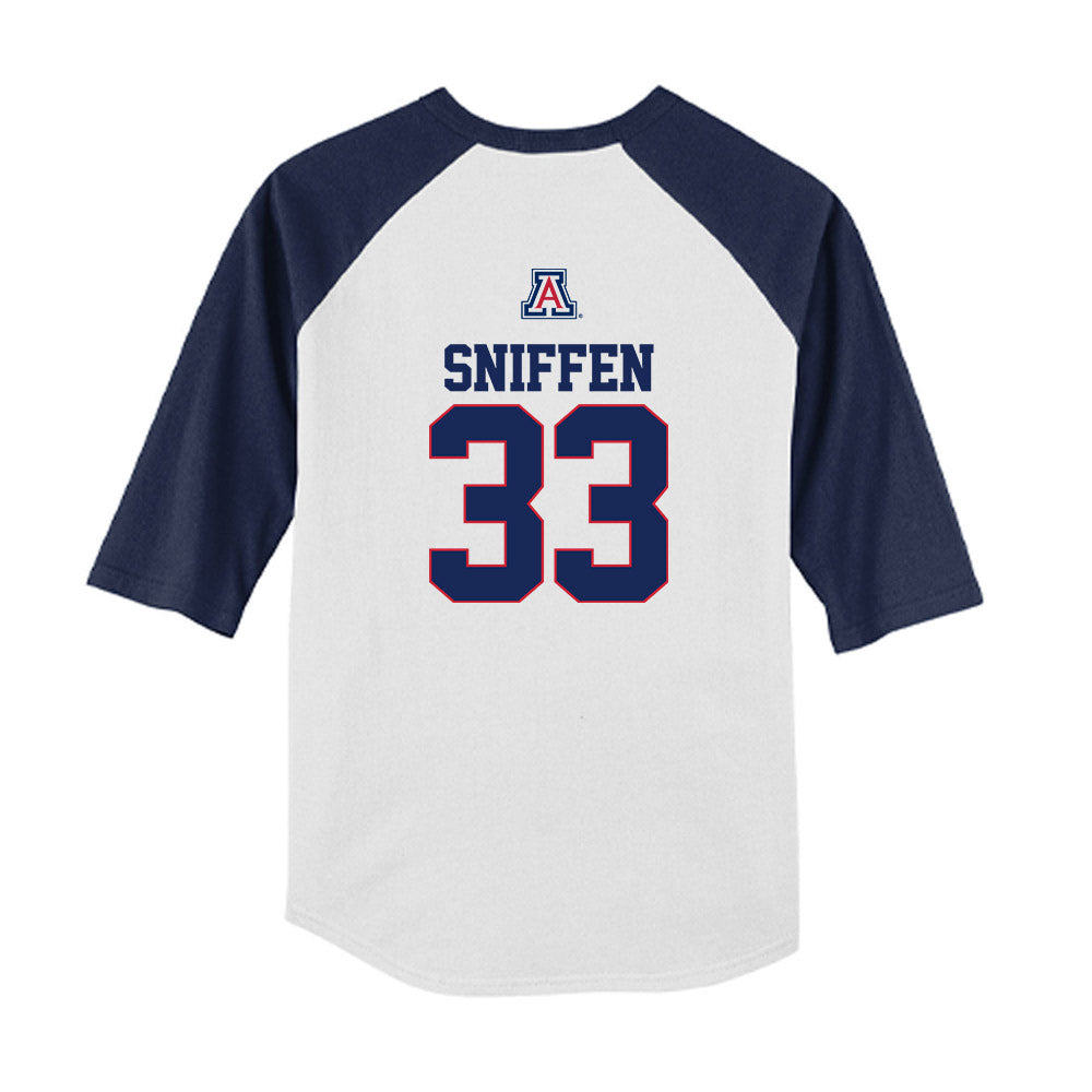 Arizona - NCAA Softball : Jenna Sniffen - USA Youth Raglan T-Shirt-1
