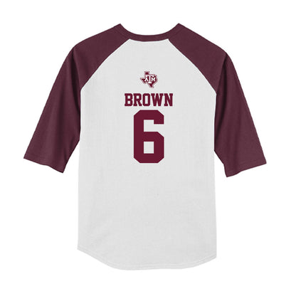 Texas A&M - NCAA Softball : Taylor Brown - USA Youth Raglan T-Shirt-1