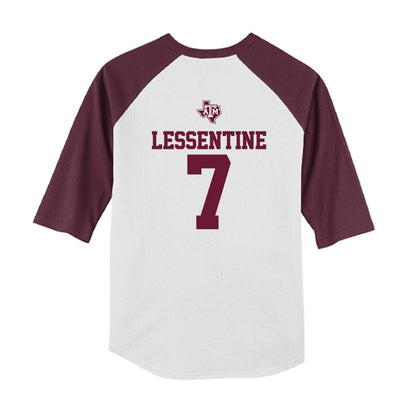 Texas A&M - NCAA Softball : Sydney Lessentine - USA Youth Raglan T-Shirt-1