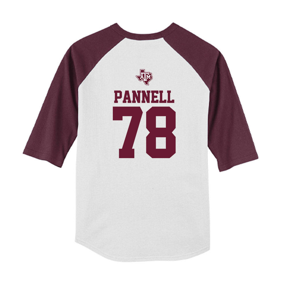 Texas A&M - NCAA Softball : Taylor Pannell - USA Youth Raglan T-Shirt-1