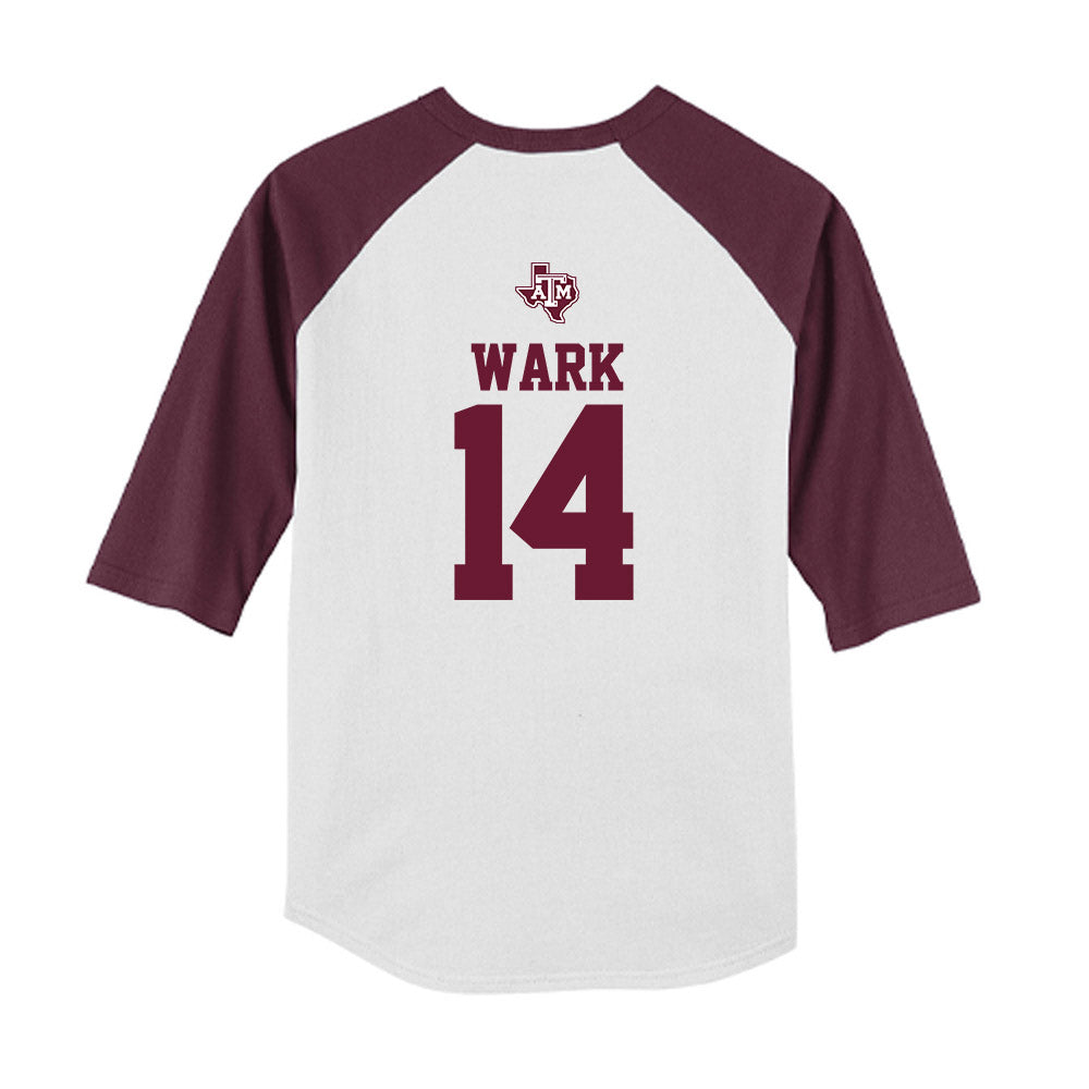 Texas A&M - NCAA Softball : Micaela Wark - USA Youth Raglan T-Shirt-1