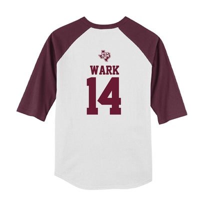 Texas A&M - NCAA Softball : Micaela Wark - USA Youth Raglan T-Shirt-1
