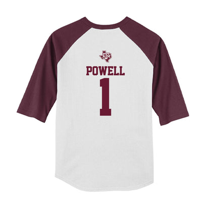 Texas A&M - NCAA Softball : Kennedy Powell - USA Youth Raglan T-Shirt-1