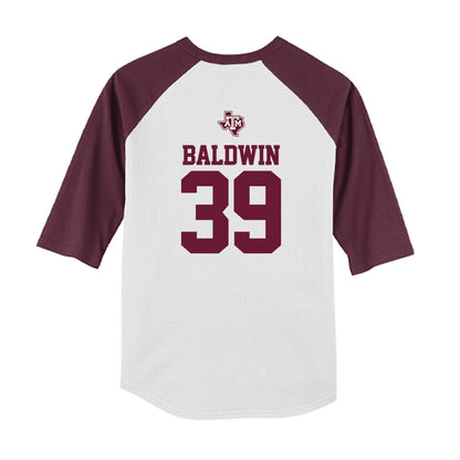 Texas A&M - NCAA Softball : DeeDee Baldwin - USA Youth Raglan T-Shirt-1