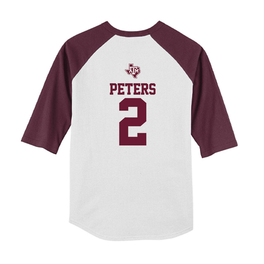 Texas A&M - NCAA Softball : Sidne Peters - USA Youth Raglan T-Shirt-1