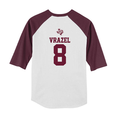 Texas A&M - NCAA Softball : Francessca Vrazel - USA Youth Raglan T-Shirt-1