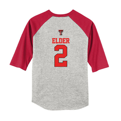 Texas Tech - NCAA Softball : Demi Elder - USA Youth Raglan T-Shirt-1