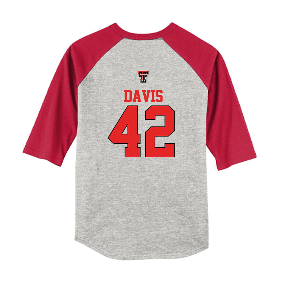 Texas Tech - NCAA Softball : Mihyia Davis - USA Youth Raglan T-Shirt-1
