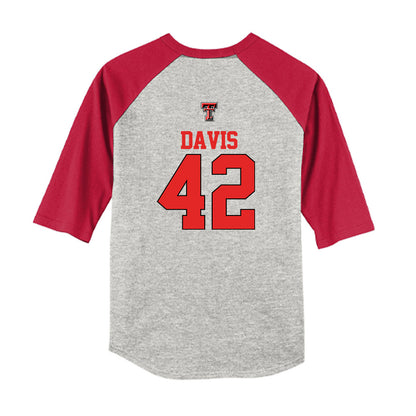 Texas Tech - NCAA Softball : Mihyia Davis - USA Youth Raglan T-Shirt-1