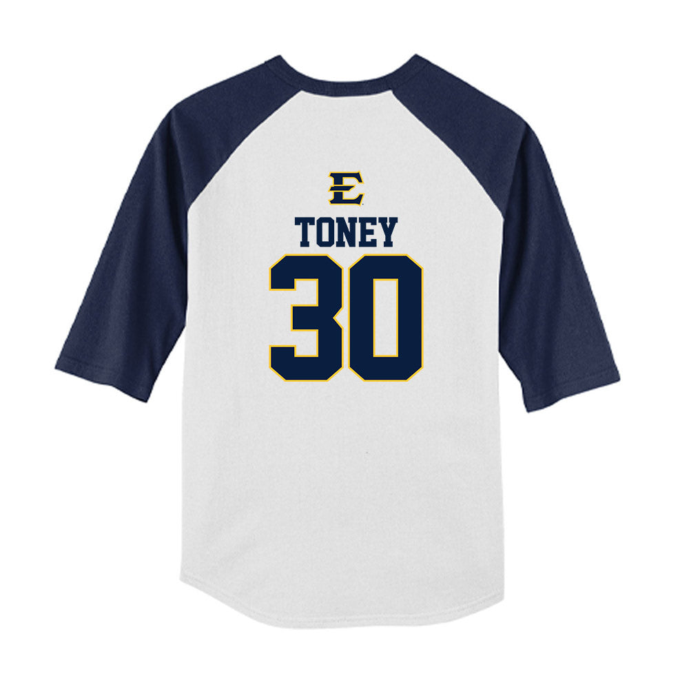 East Tennessee State - NCAA Softball : Addison Toney - USA Youth Raglan T-Shirt-1