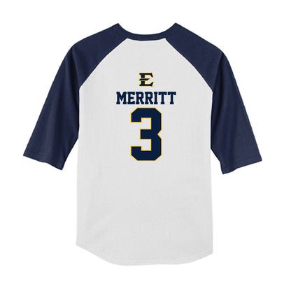 East Tennessee State - NCAA Softball : addison merritt - USA Youth Raglan T-Shirt-1
