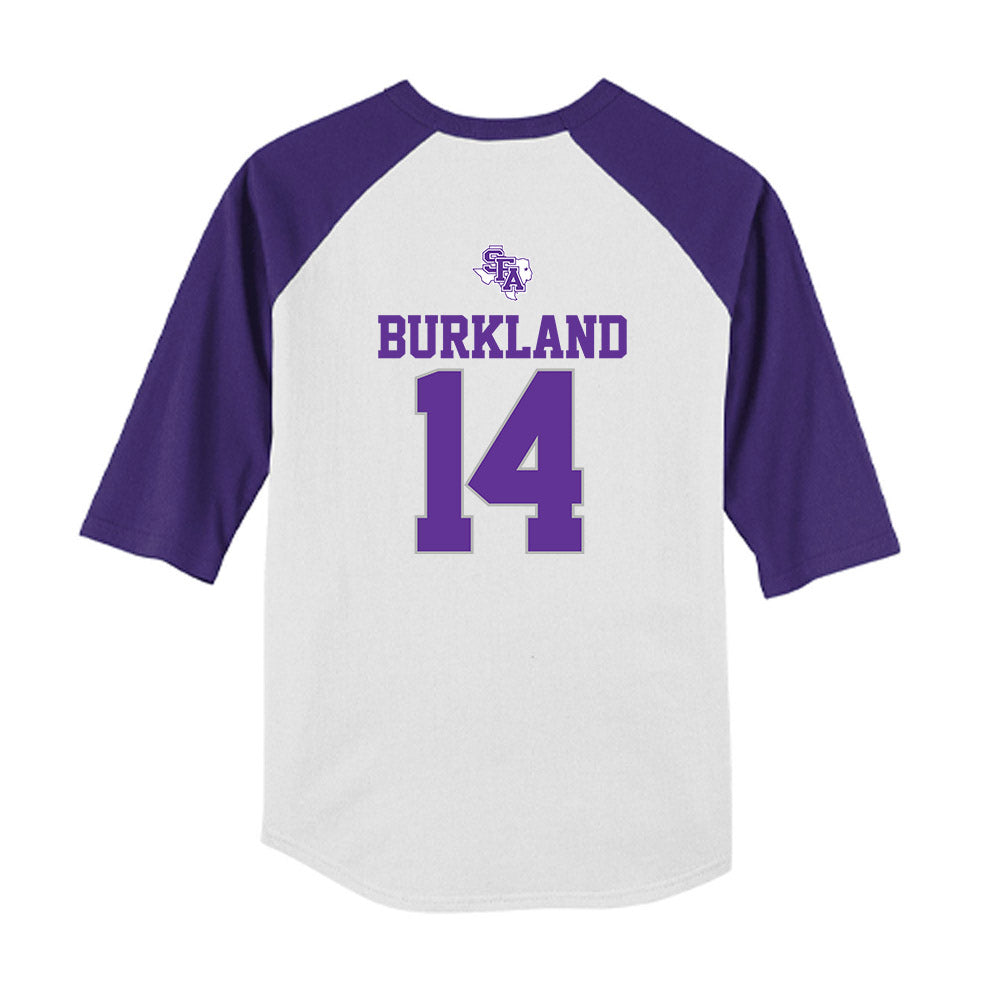 SFA - NCAA Softball : mikaelah burkland - USA Youth Raglan T-Shirt-1