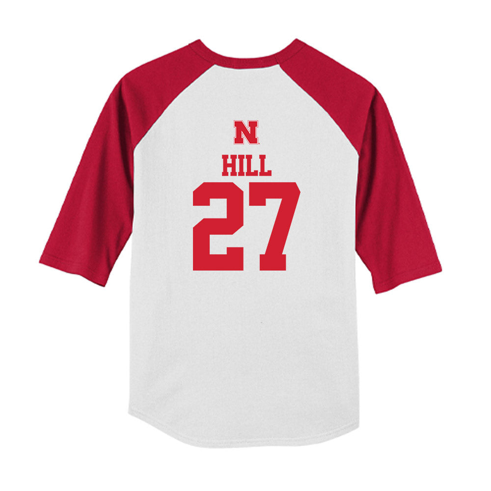 Nebraska - NCAA Softball : Natalia Hill - USA Youth Raglan T-Shirt-1