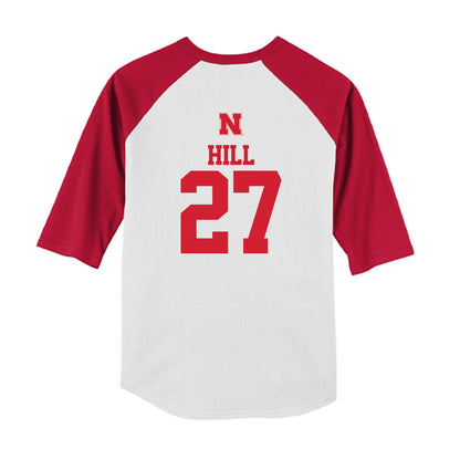 Nebraska - NCAA Softball : Natalia Hill - USA Youth Raglan T-Shirt-1